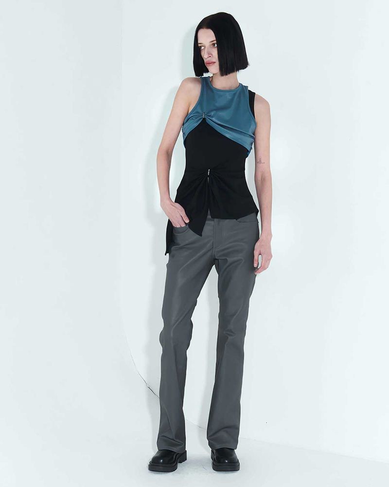 Chain Link Layered Top _ Teal