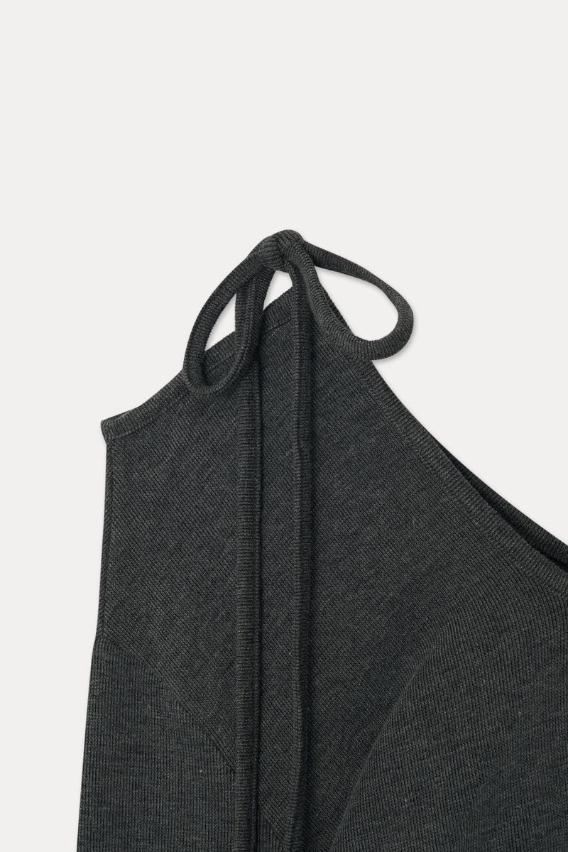 SLIT OFF TOP_MELANGE GRAY