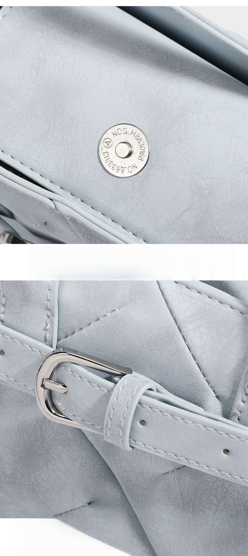 Square quilted mini tote bag with silver buckle crossbody bag