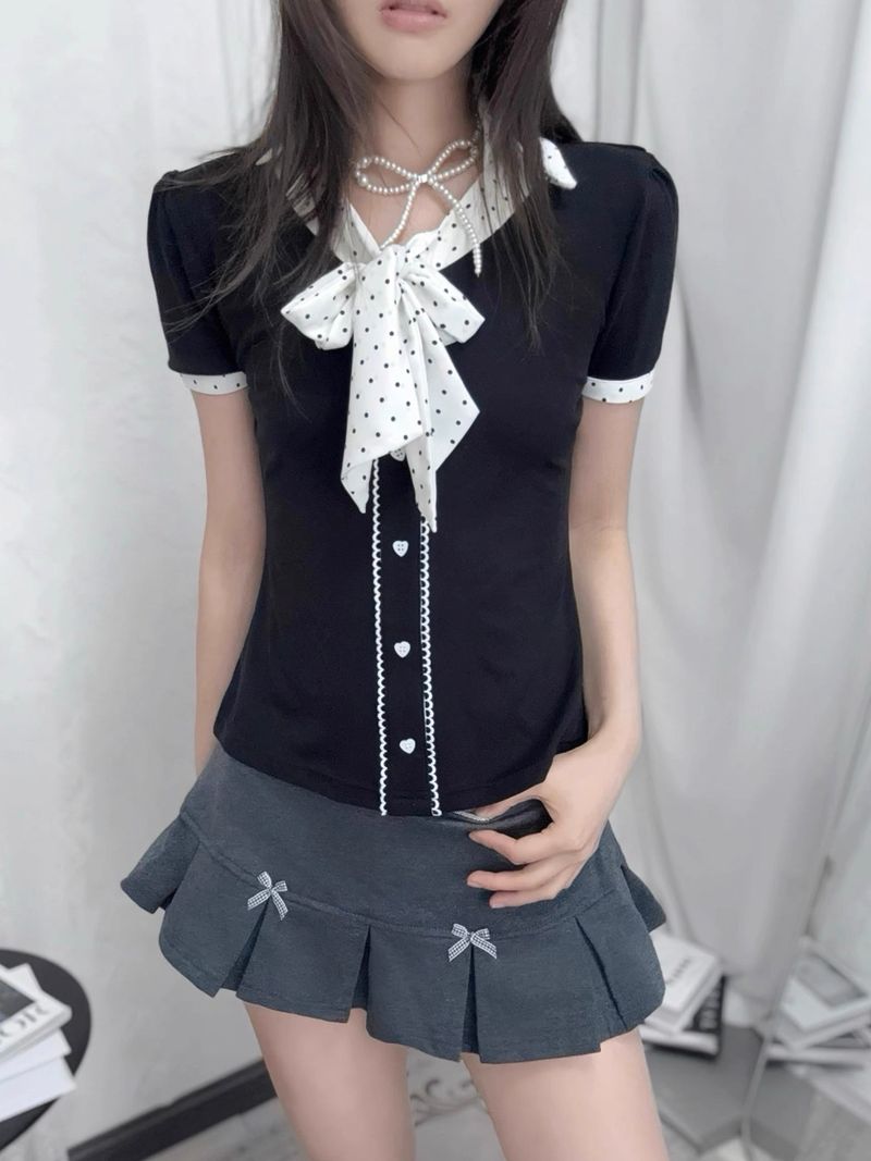 Polka Dot Patchwork Shirt