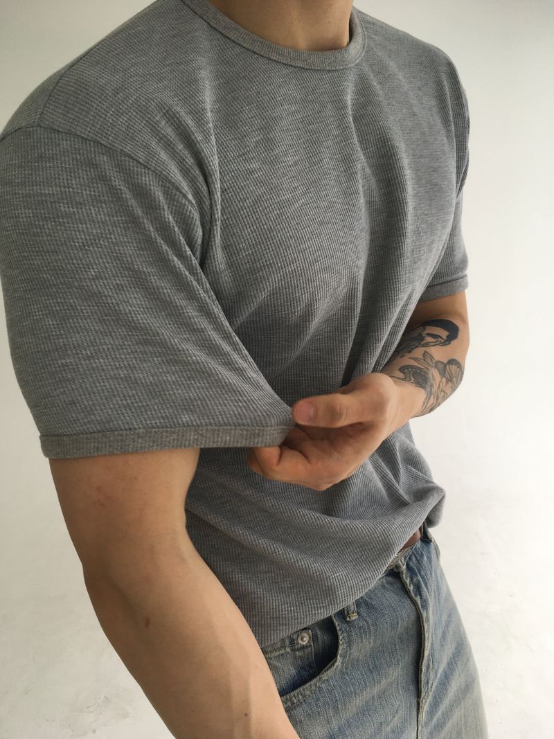 waffle ringer short sleeve(3colors)