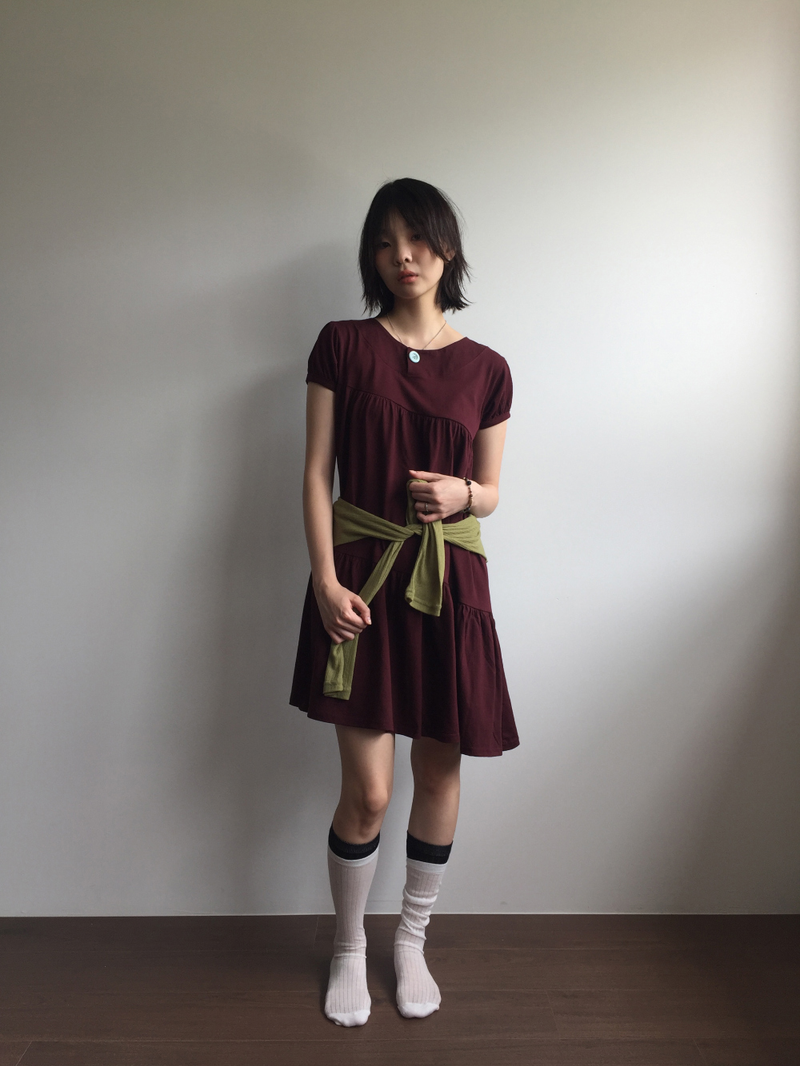 クロス ボタン ドレス (2color) 