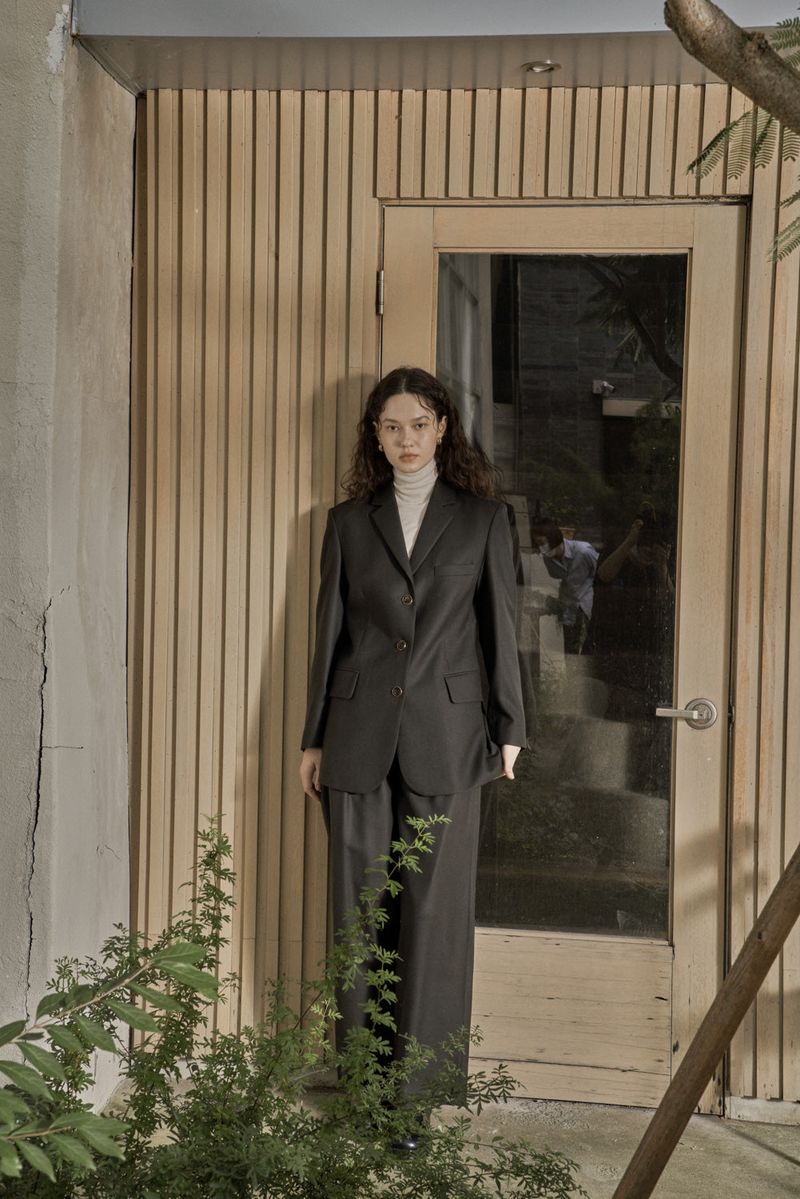WOOL TWILL SETUP JACKET_DEEP KAHKI
