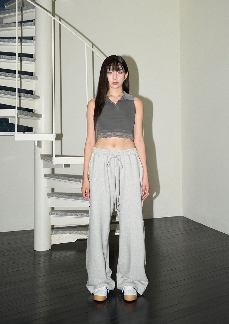 (4th reorder) stud twinkle jogger pt - grey