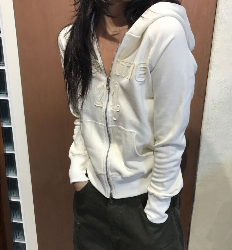 Negative small fit hood zip up 