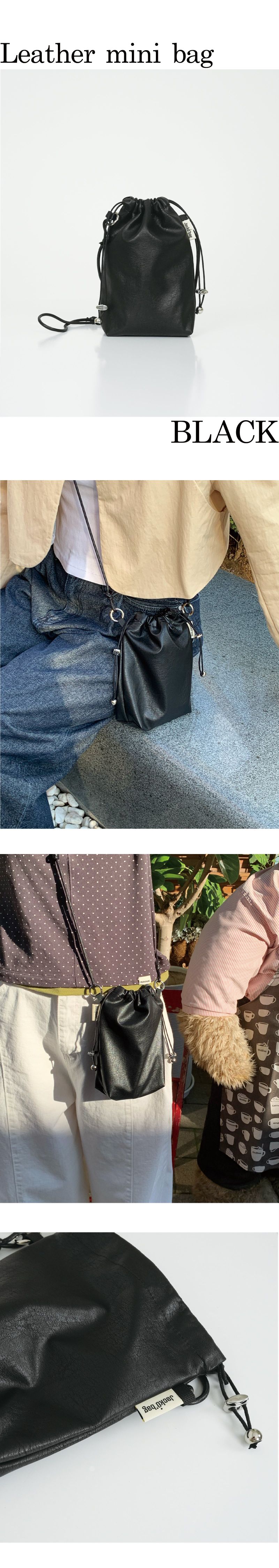 Leather mini bag BLACK