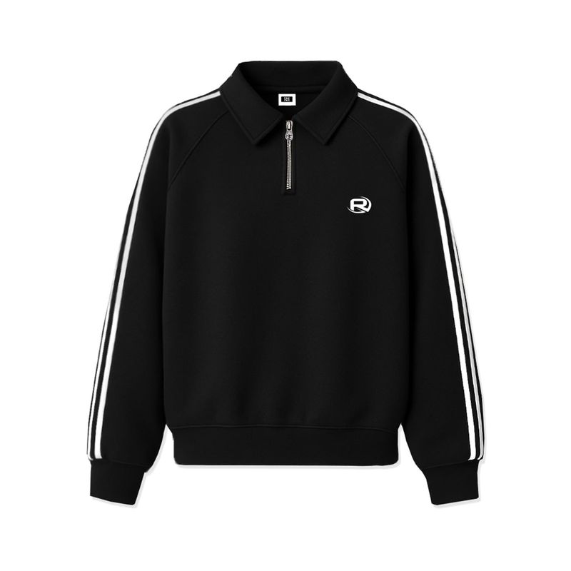 ROF ESSENTIAL SPORTY TRACK HALF ZIP OVER FIT SWEATSHIRT (2color)