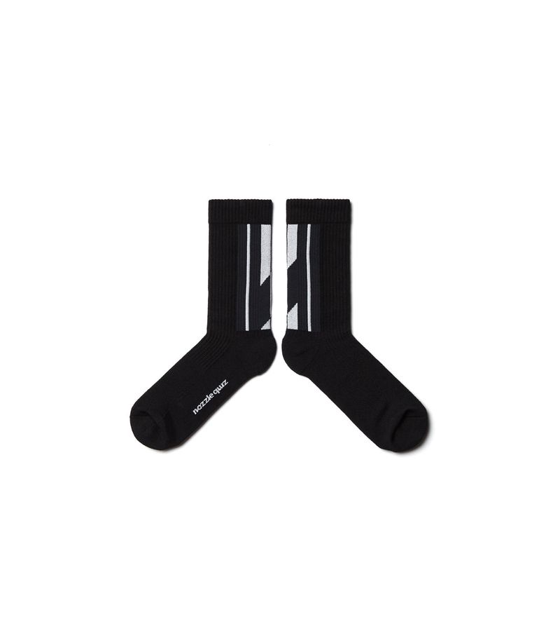 LANDING Midcalf socks (3 pair in - Silver Black,  Pale Green, Grey Flame)