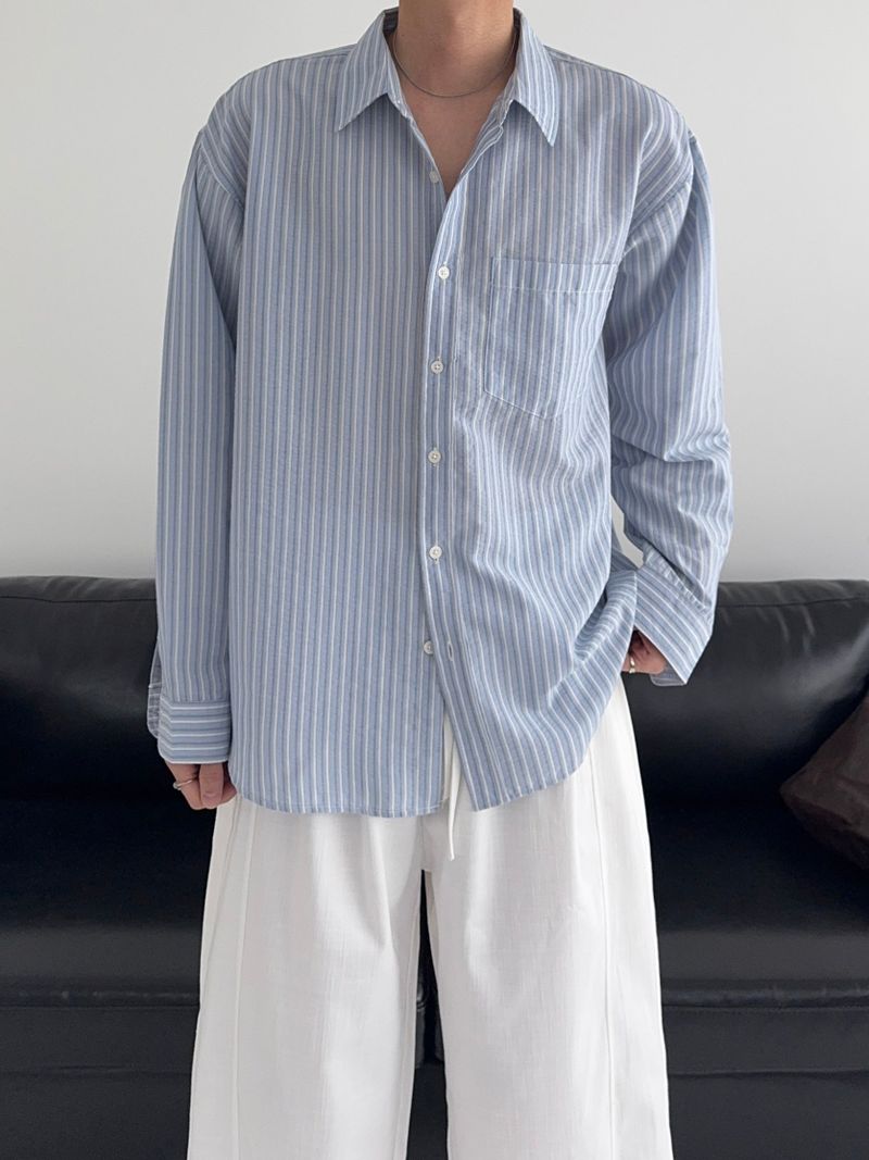 SY Relaxed Fit Seersucker Stripe Shirt (4C)