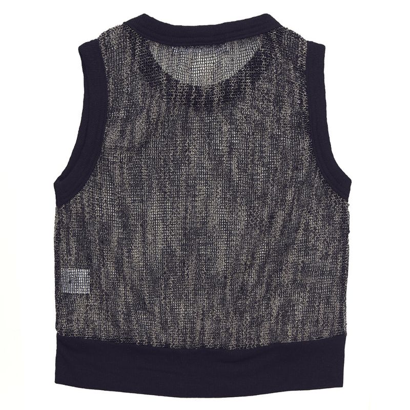 see through spangle mesh sleeveless_bk