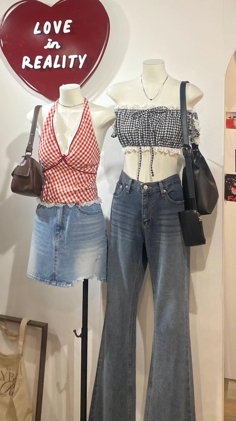Picnic Checked Backless Top - 2 colours