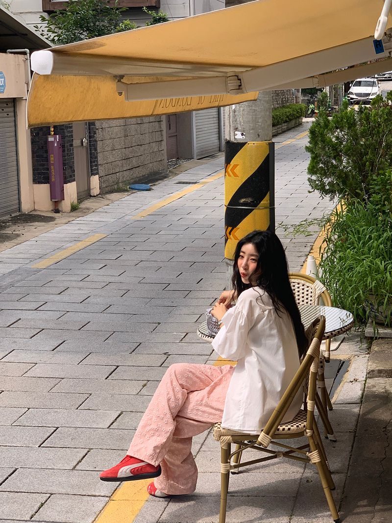 [MADE] PESTO FLOWER WIDE PANTS