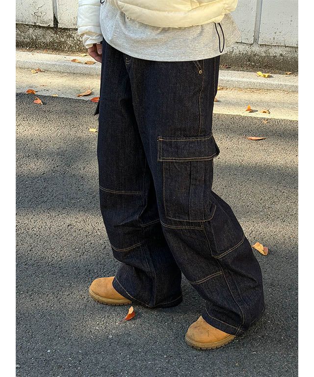 LAURANT（ロラン）の「[Unisex] Non pade wide cargo denim pants（Pants）」