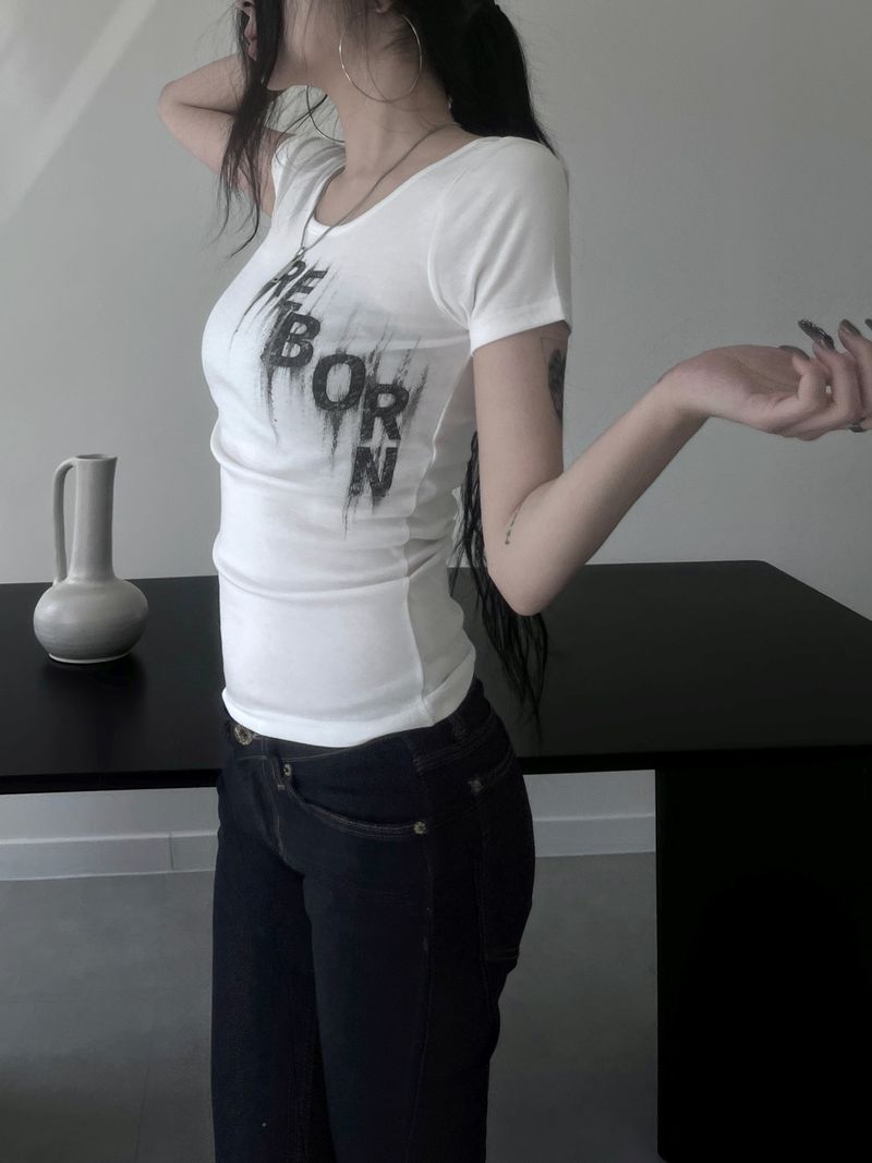 spray print short sleeves (3color)