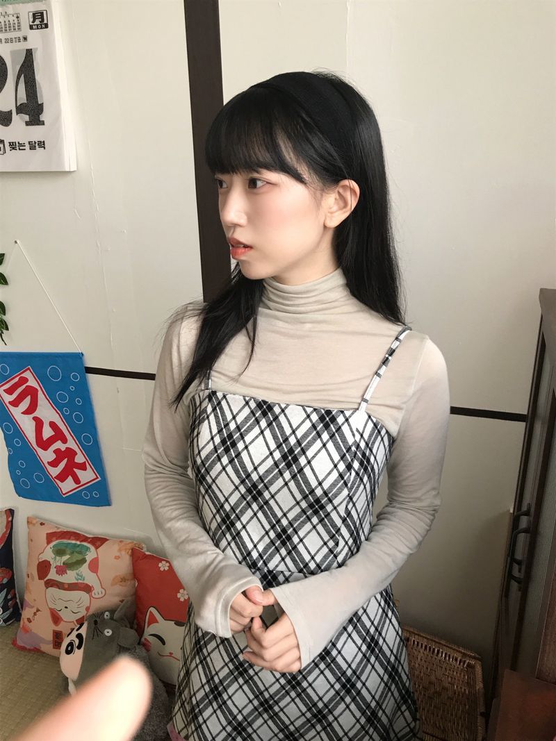 Layered romantic checkered bustier dress