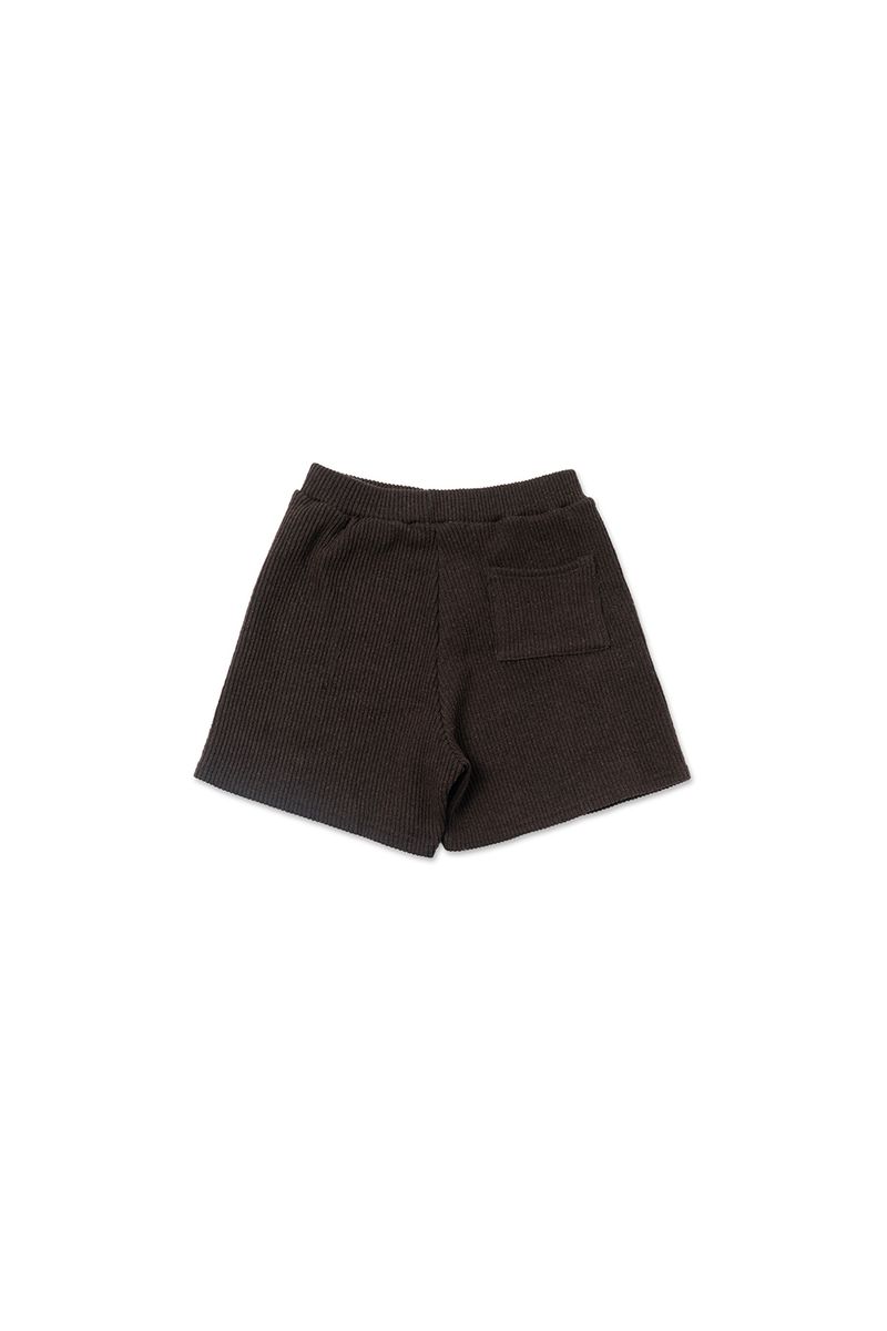 Ribbed knit shorts_brown