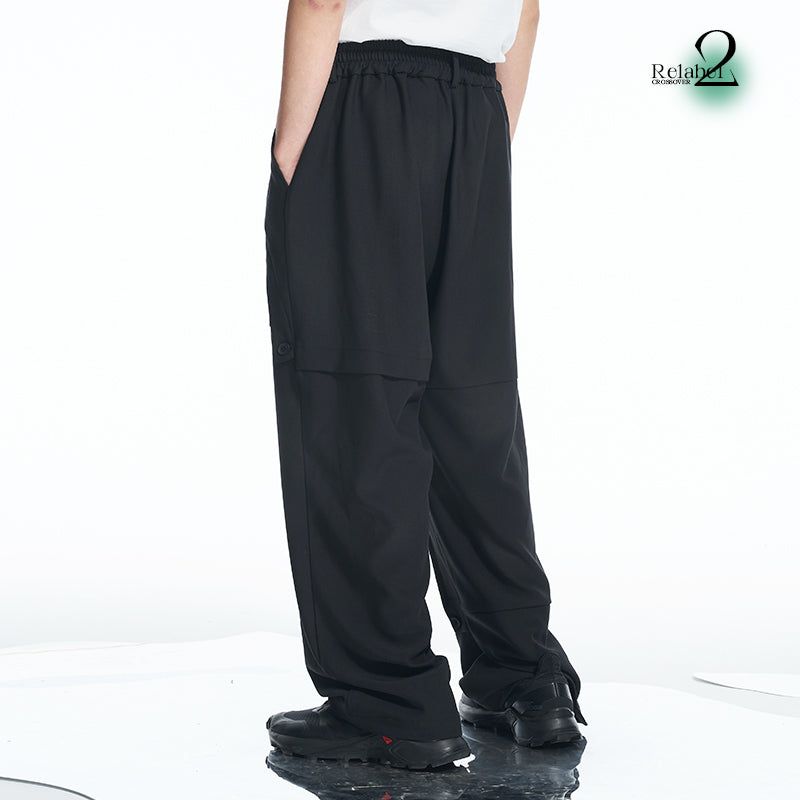 RELABEL Multi-Layered Draped Pleated Casual Loose-Fitting Two-Piece Suit Pants