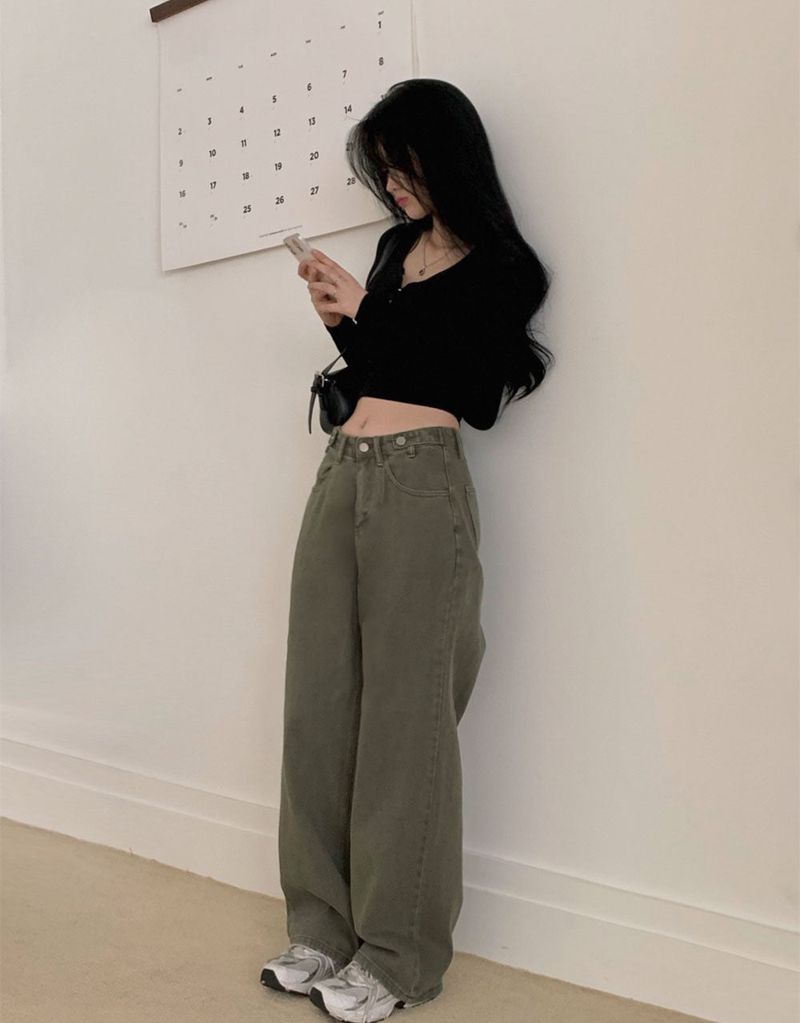 [Bellide made/Long-sleeved VER.]Get Up Snap Button Crop Long Sleeve Tee