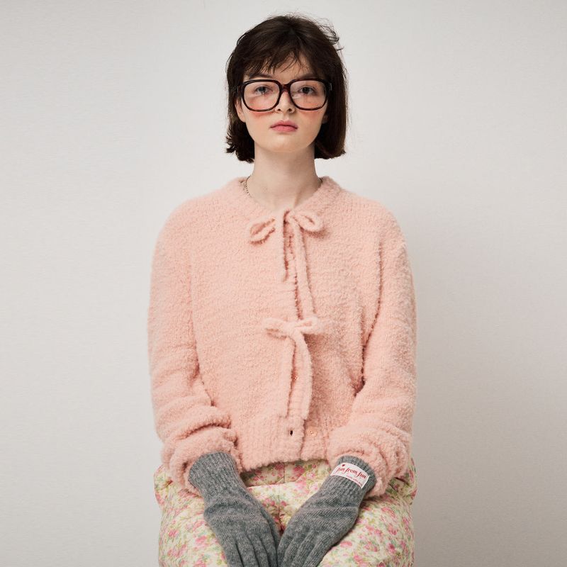 FUN FROM FUN(ファンフロムファン)の「FLUFFY KNIT CARDIGAN, PINK(Tops)」