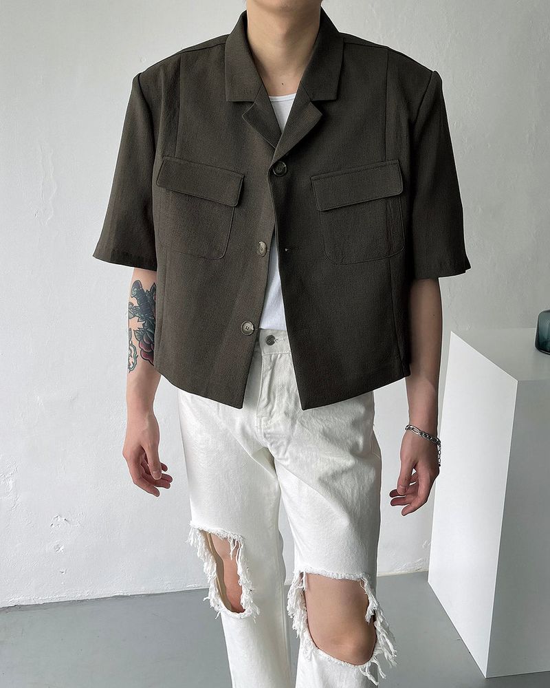 COZINESS（コジネス）の「TAP Dewine Cropped Jacket (2 colors)（Jackets/Outerwear）」