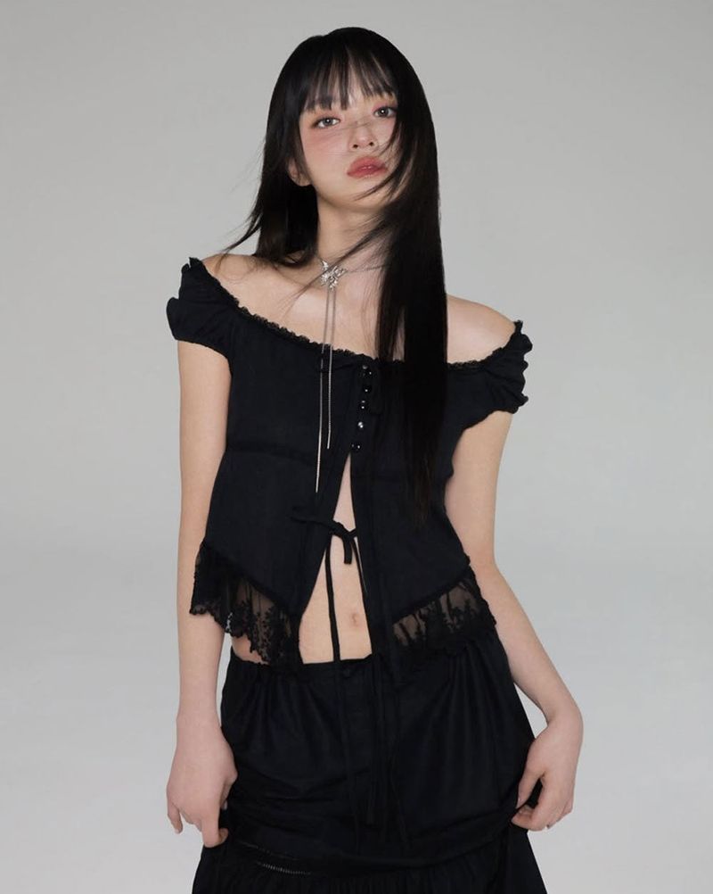 Pure Lace Frill Long Skirt