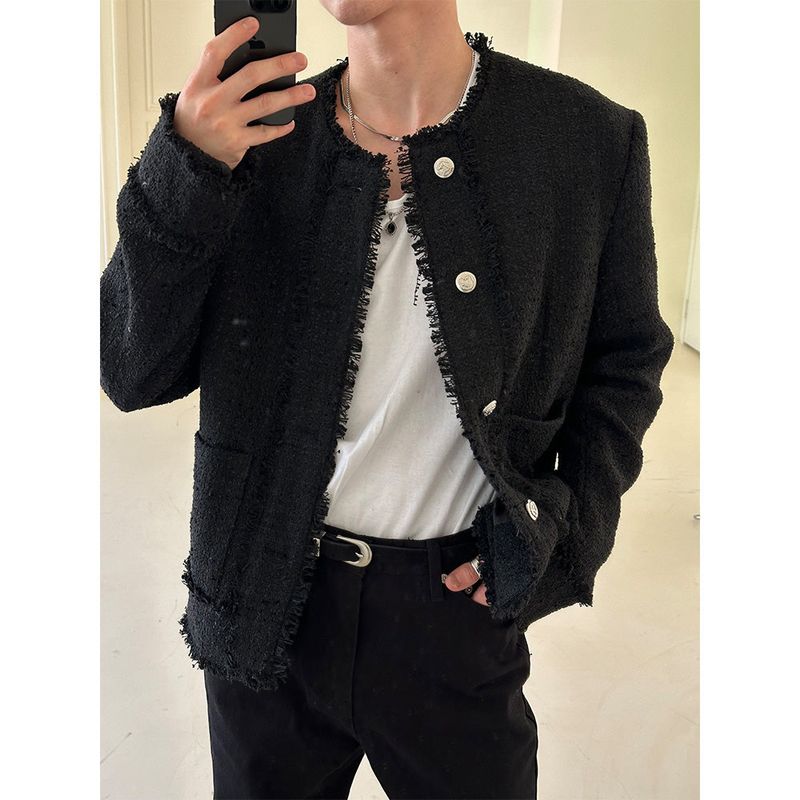 LAURANT（ロラン）の「[Unisex] カッティングツイードラウンドネックジャケット(2color)（ジャケット/アウター）」