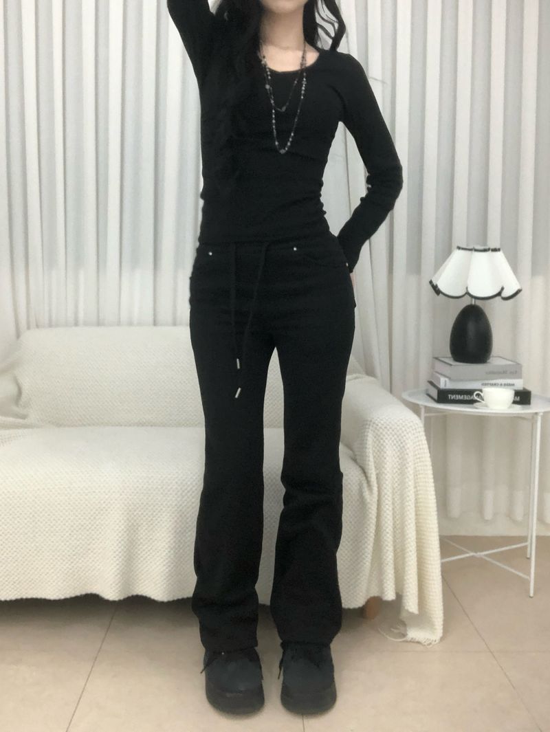 Silver Stud Bootcut Pants