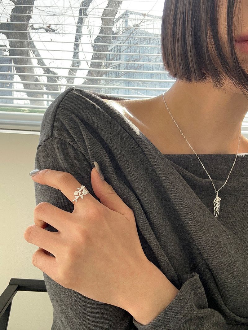 [925silver] Rose vine ring