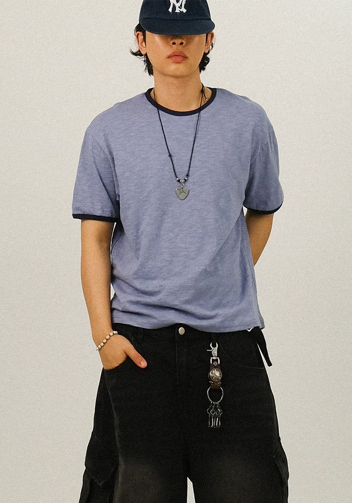 SEMIKAJI(セミカジ)の「OD Color Block Ringer 1/2 T (Tops)」