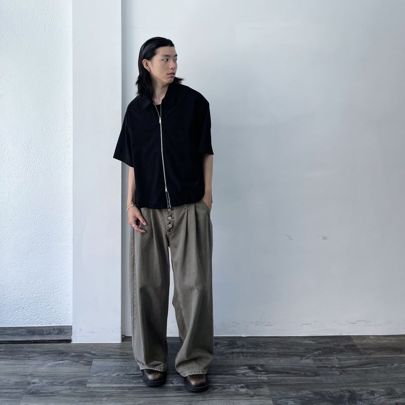 Two-Way Zip Relaxed Shirt