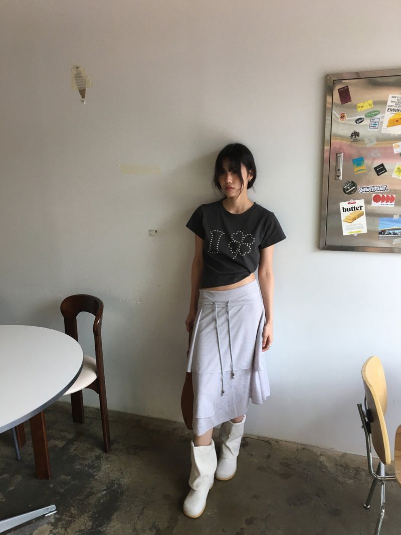 Chunky linen boots (1color)