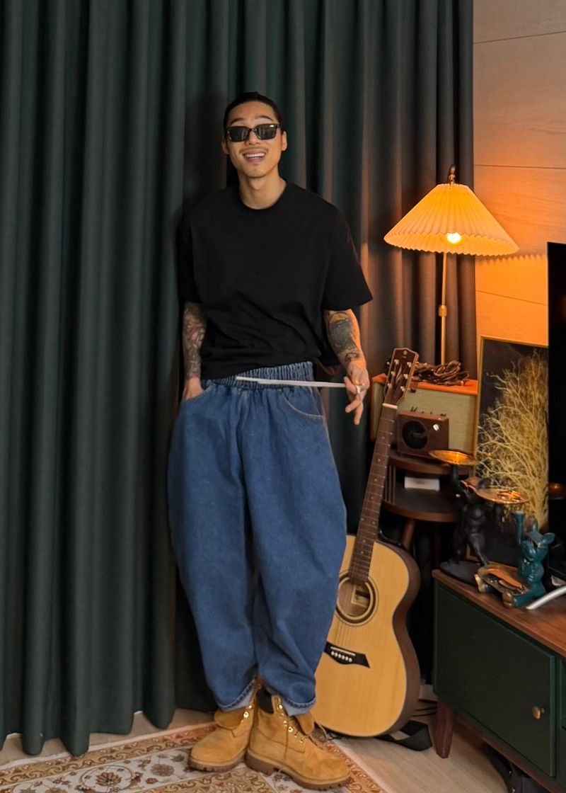Denim Balloon Baggy Pants 2COLOR