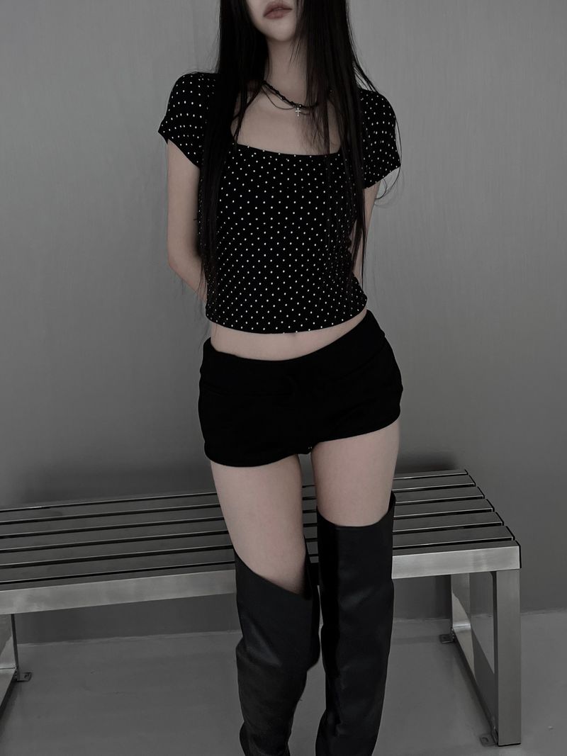 dottie crop short sleeve T (2color)