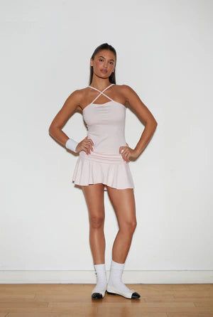 threetimes（スリータイムズ）の「Athletic flare skirt - pink（Skirts）」