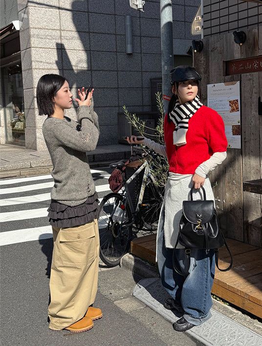 KNIT STRIPE MUFFLER (2C)