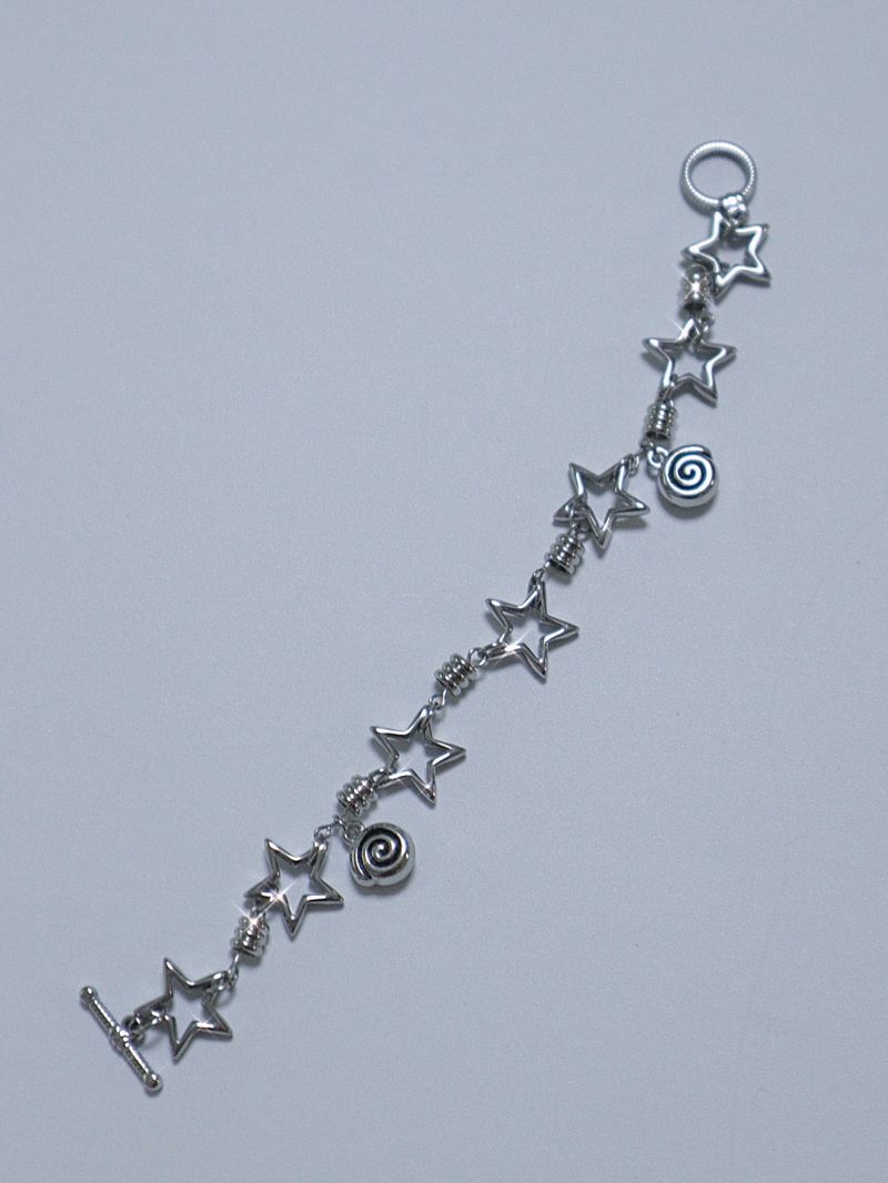All stainless steel orbit star bracelet