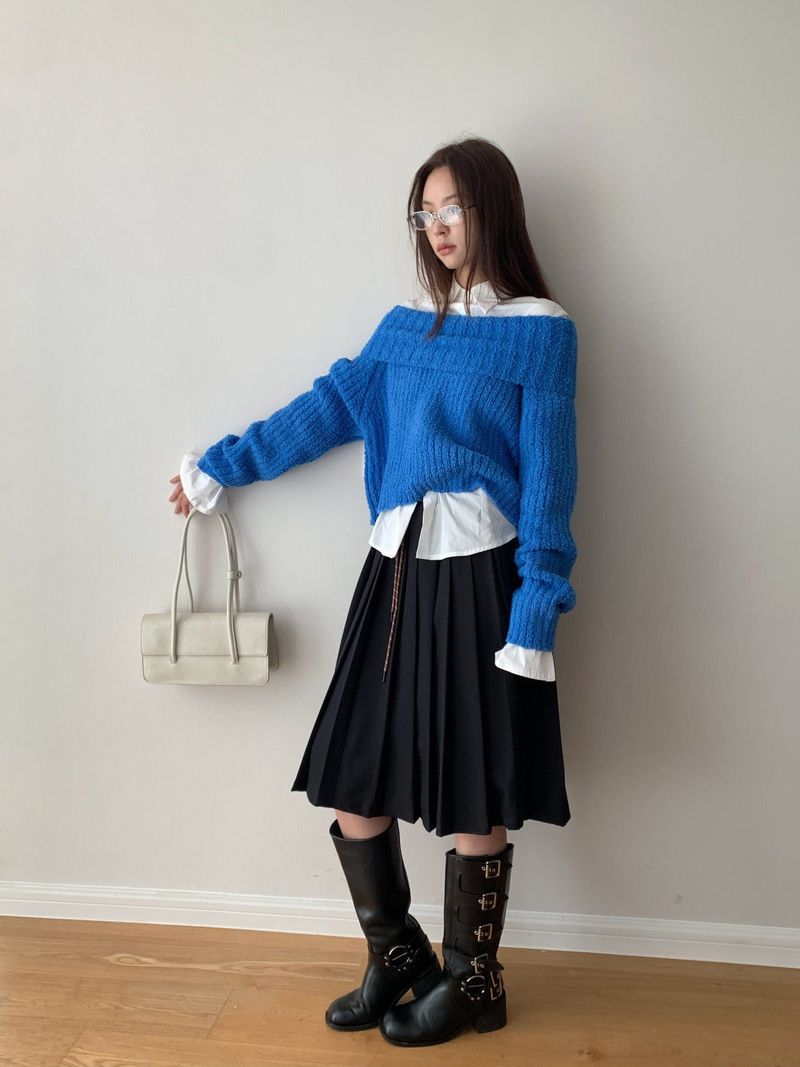 Academy Midi Pleats Banded Waist Skirt
