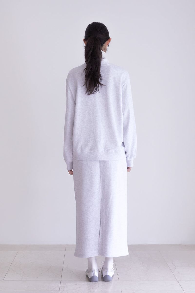 Lettering half neck two-way zip-up (W-MELANGE)