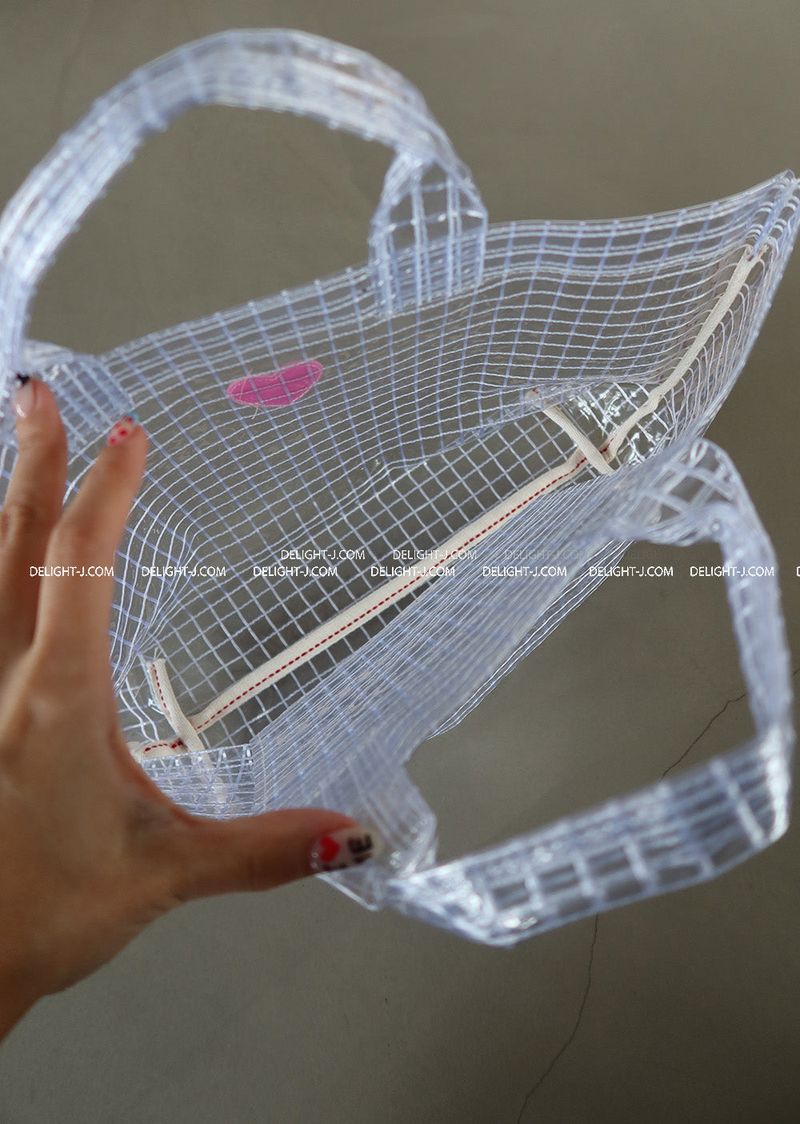 Heart pvc Transparent tote Beach bag