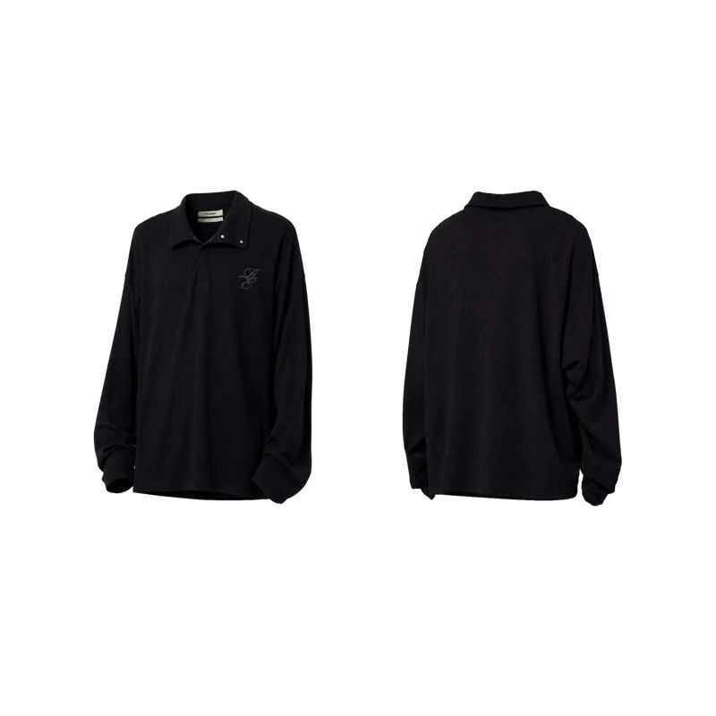 RELABEL('LABEL) Tencel cotton wool moisture wicking skin-friendly magnetic collar embroidery commuting knitted shirt