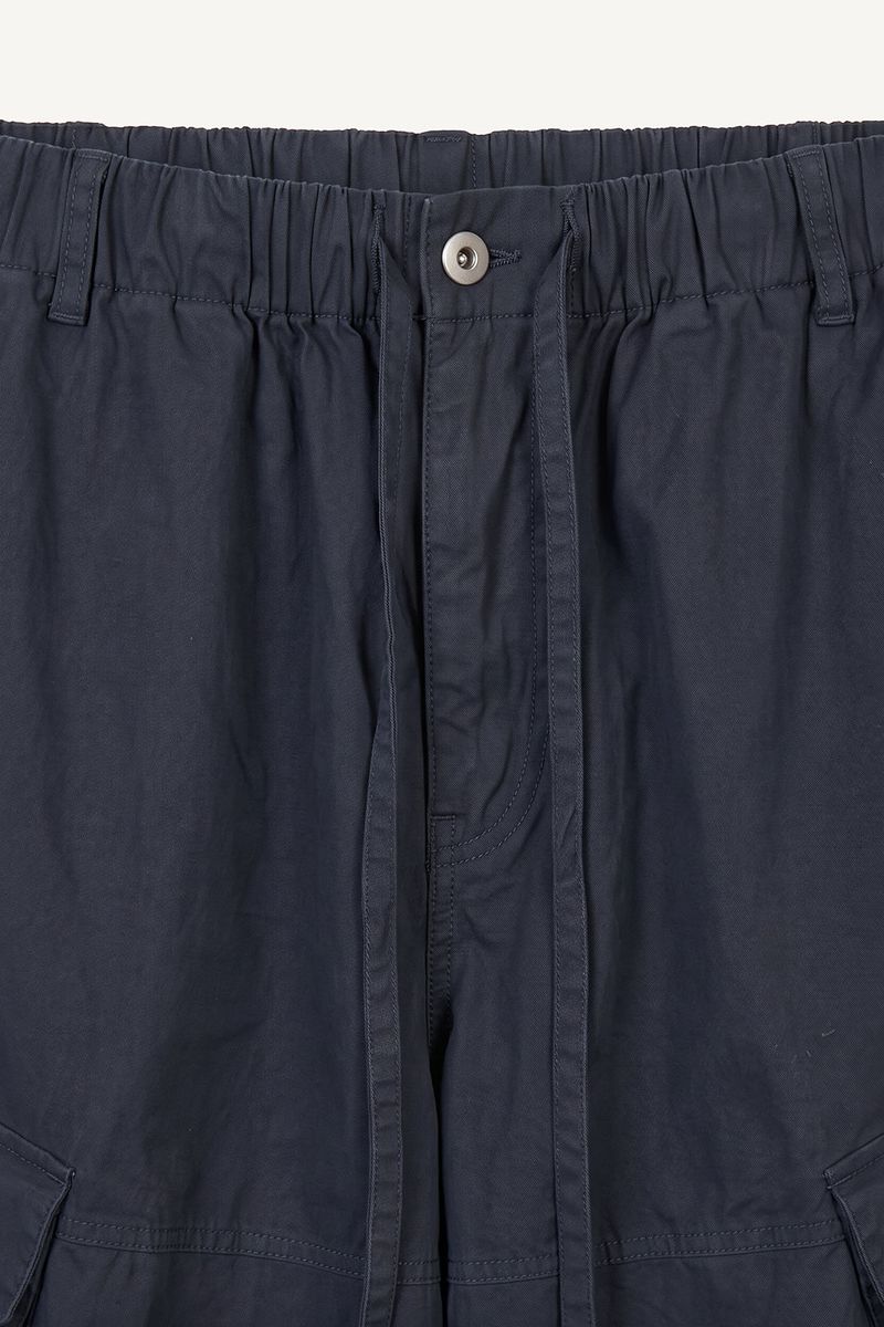 Buckle Washed Cargo Wide Pants