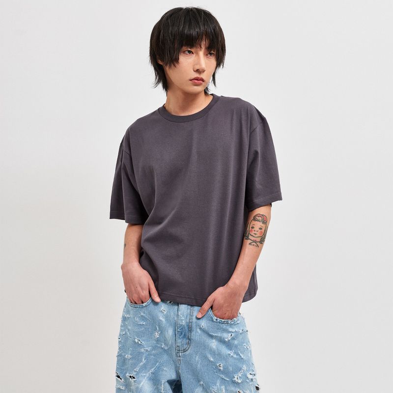 Men's Crop T-Shirt Charcoal