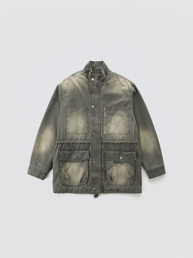 HOPESMORE（ホープスモア）の「Washed High-Neck Field Jacket_Khaki（Jackets/Outerwear）」