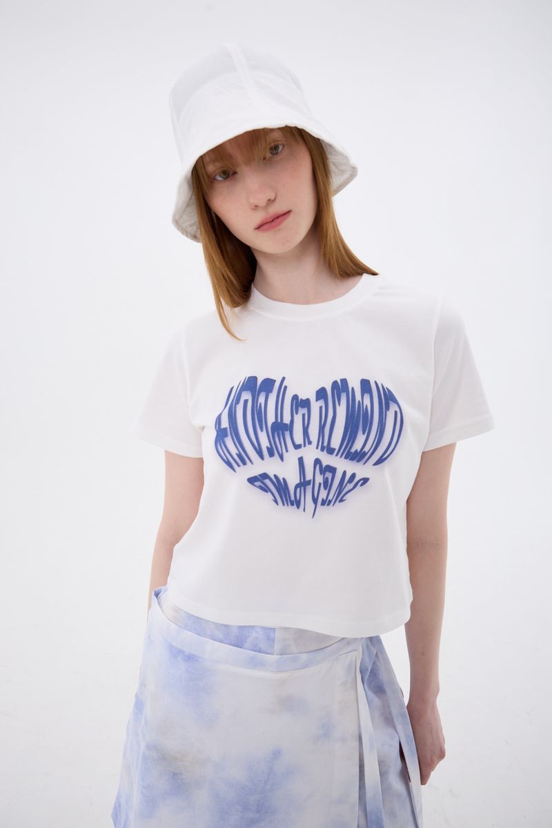 HEART LOGO CROP T-SHIRT / WHITE