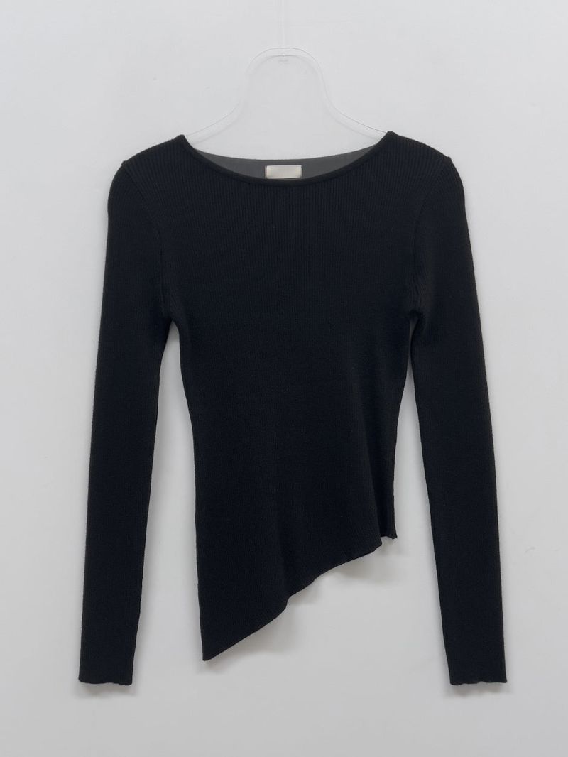 Ruby Unbalanced Ribbed T-shirt