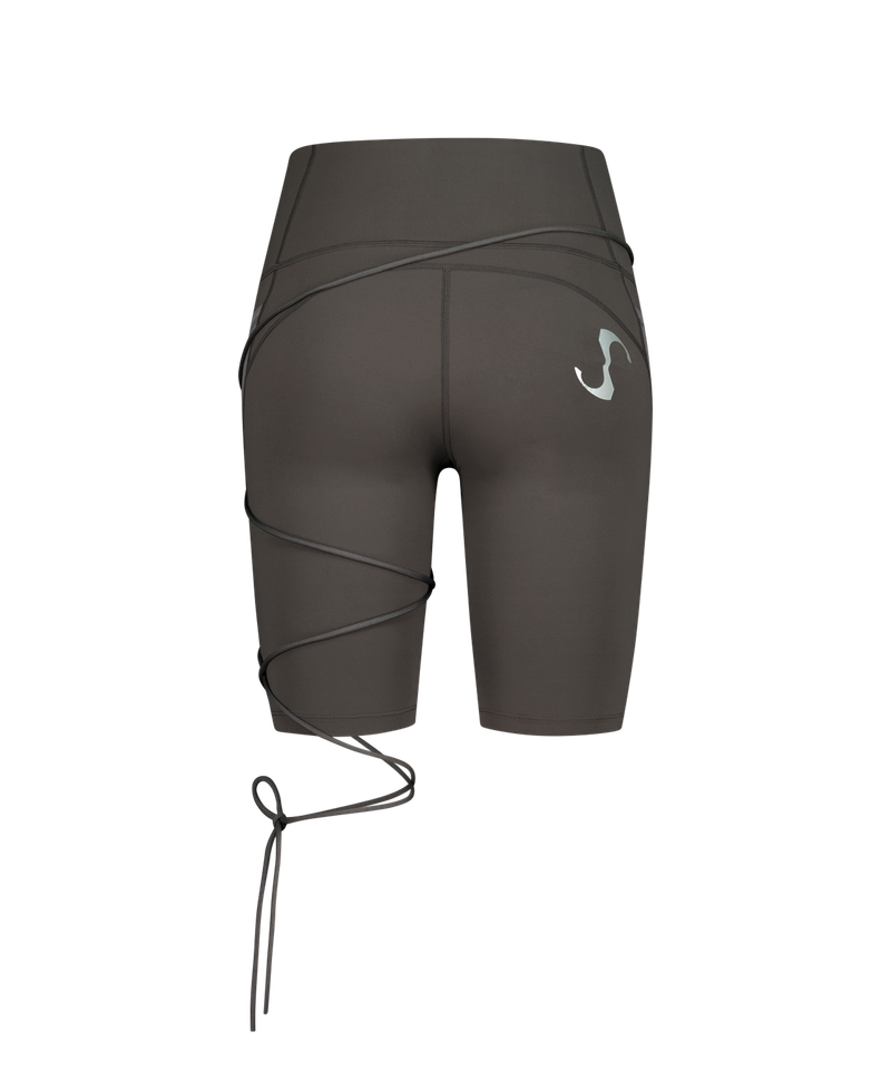Thigh Slit Shorts Leggings / Stone Brown