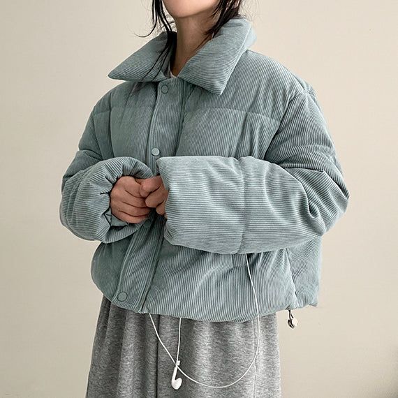 hijjoo（ハイチュー）の「Belnun collar corduroy short padded jacket（Jackets/Outerwear）」