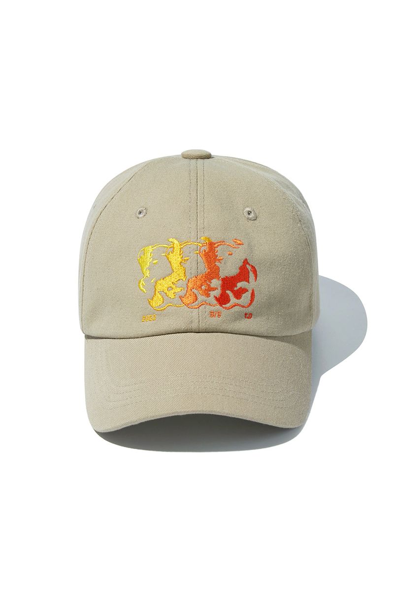 Flame Bear Ball Cap_Wood Grey
