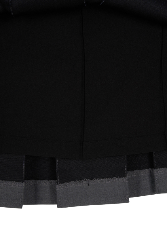 [mnem] loop pleated midi skirt (gray)