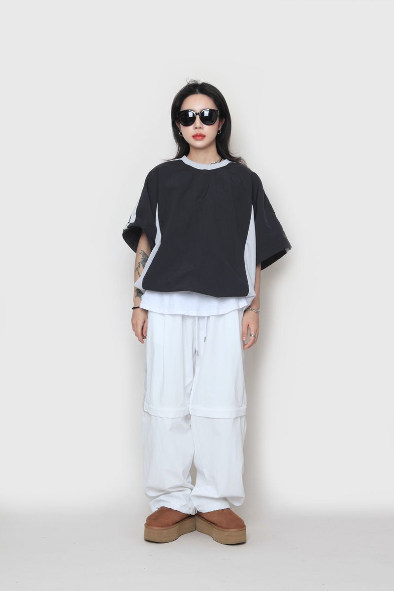 two-way nylon sweatshirt